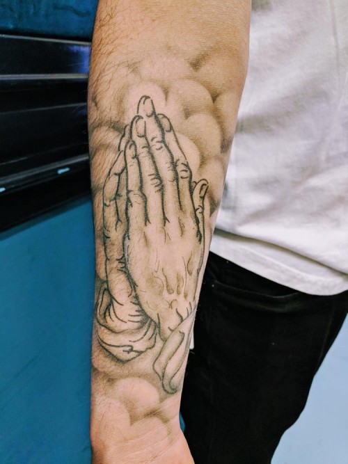 Chicano-Praying-Hands-Tattoo-911 - Faux Tattoo Studios